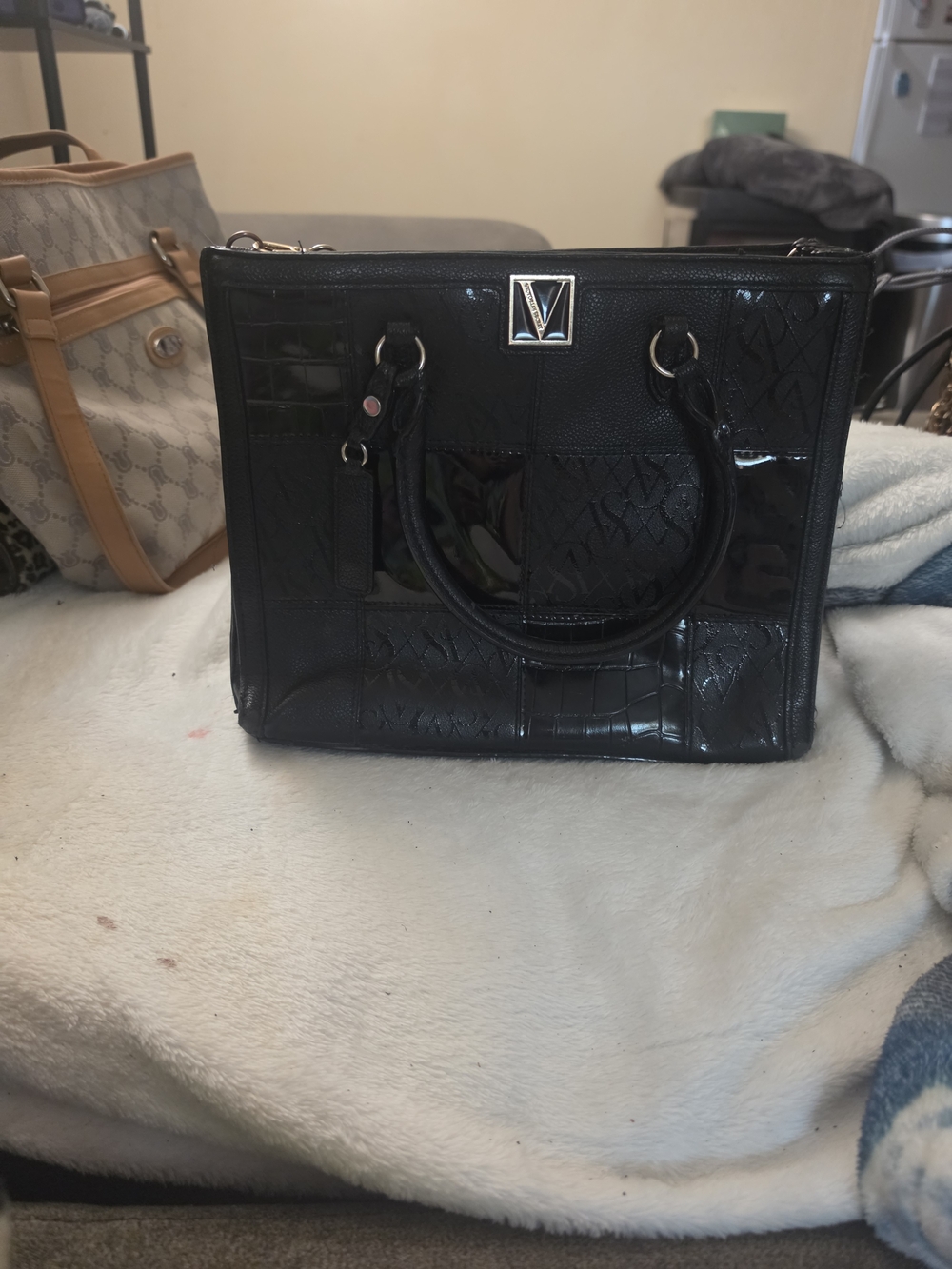 Victoria's Secret Noir Patchwork Satchel